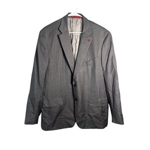 Isaia Napoli Gray Pinstripe Wool Blazer US 50L Nuova Base S Pinstripe